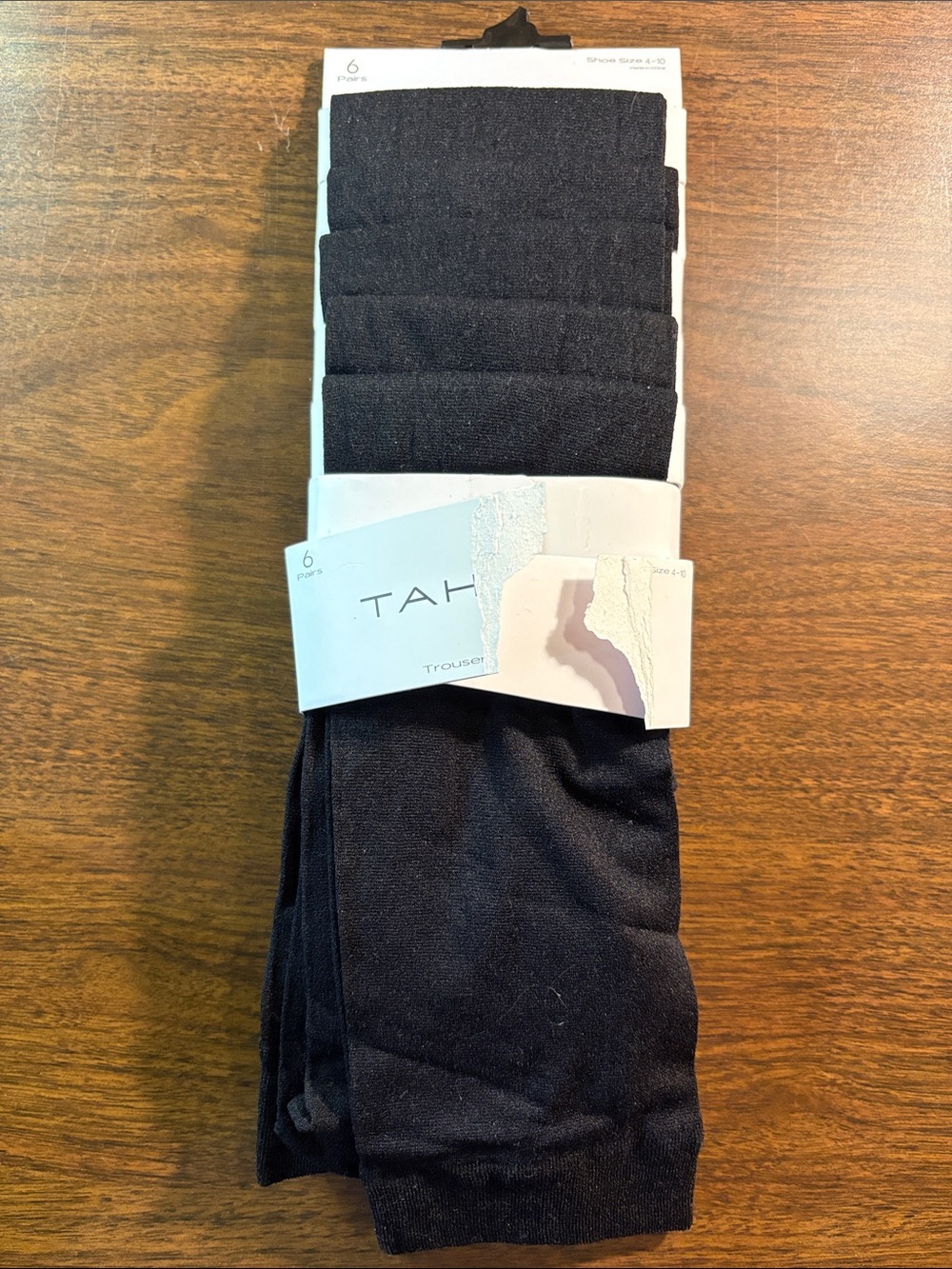 Tahari Black Trouser Socks - 6 Pack